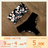 2021 Swimwear Swimsuit Women Print High Waist Bikini Set Back Cross Bandeau Bathing Suit Female Beach Wear