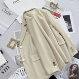 Zingj Suit Jacket Female Korean Joker 2024 Spring And Autumn New Korean Version Temperament Casual Metal Buckle Small Suit