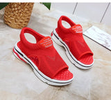 Summer New Mesh Soft Bottom Casual Breathable Running Shoes Flat Student Fish Mouth Shoes sandalias mujer