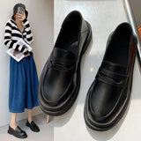 Zingj 2023 New Flat One Foot Pedal Happy Shoes British Wind Small Leather Shoes Female Cute Retro Jk Women's Shoes-Outfit