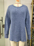 Zingj / Winter 2024 New Round Collar Pit Strip Solid Color Casual Long-Sleeved T-Shirt Top-Outfit