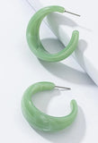 C Shape Acrylic Earrings- Outfit