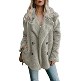 Women Winter Teddy Coat Female Warm Faux Fur England Coat Casual Oversized Soft Fluffy Fleece Jackets
