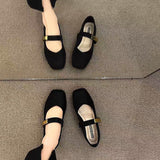 Single Shoes Women's 2025 Soft-Soled Mary Jane Women's Shoes New Retro French Spring And Autumn Square Head With A Light