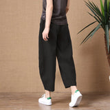 Cotton Wide Leg Pants Women 2025 Summer New Loose Large Size Linen Nine Casual Pants Outside