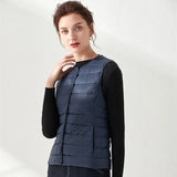 Autumn And Winter New Light Style Women's Down Jacket Vest Casual Without Collar Fashion Sleeveless Down Vest Coat-Outfit