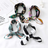 Square Silk Scarf Women Fashion Print Small Neck Scarfs Office Lady Hair Band Foulard Hand Kerchief Female Bandana