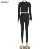 Solid Tracksuit Women Streetwear Fitness Sportswear T Shirt and Trouser Two Piece Set Women Stretch Skinny Female