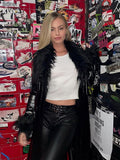PU Leather Black Windbreaker Coats Women Full Sleeve Single Breasted Long Outwear With Belt Fashion Wild
