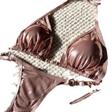 2024 New Sexy Bright Pearl T-Dip Bikini Swimsuit