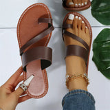 Zingj Large Size Slippers Female Summer New Round Head Set Toe Flat Bottom Wear Casual