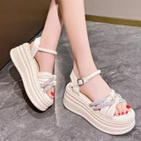Temperament Lady Soft Soles Do Not Tired Sandals 2025 Net Red Elegant With Skirt Fresh Elegant Single
