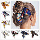 Chiffon Bowknot Elastic Hair Bands For Women Girls Solid Color Scrunchies Headband Hair Ties Ponytail Holder Hair