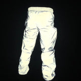 Spring And Autumn Men And Women Reflective Pants Basketball Sports Hip-Hop Beam Leg Pants Casual Luminous Pants-Outfit