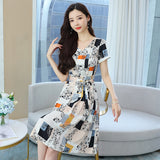 Zingj Photo Autumn Dress Women Summer New Autumn High-End Delicate High-End Women's Short Sleeve High-End Brand