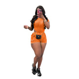 Zingj New Women's Casual Wash Jumpsuit Shorts