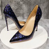 snake stiletto 10cm high heel party wedding pointed toe 8cm 12cm sexy vintage classic lady pumps QP114