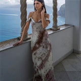 Tie Dye Slip Dress Woman Off Shoulder Long Dresses For Women Summer Chic And Elegant Evening Dress 2023 Sexy Party