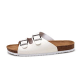 & Women Cork Sandals Fashion 2021 Casual Summer Slides Beach Gladiator Buckle Two Straps Shoe Flat Slippers