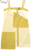 Patchwork Short Dresses For Women 2023 Yellow Slip Dress Woman Sleeveless Mini Summer Woman Dress Streetwear Casual