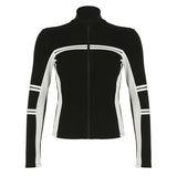 Vintage Striped Zip Up CardiganOutfit