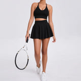 Zingj Casual Bra Short Skirt Running Sports Fitness Suit Breathable Yoga Nude Tennis Suit Two-Piece Set-Outfit