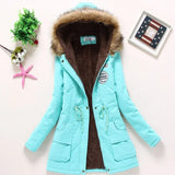 New Winter Women Jacket Medium-long Thicken Outwear Hooded Wadded Coat Slim Parka Cotton-padded Jacket