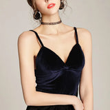 High Quality Women Velvet Tank Tops Short Camisole 2021 Summer Casual Vest Camis Ladies Slim Thin Sexy Cropped