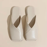 Women's Shoes 41-43 Fat Feet Wide Fat Women's Single Shoes Summer New Sandals Bag Head Half Slippers Wearing Pregnant Women's