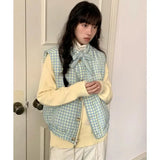 Blue Plaid Vest- Outfit