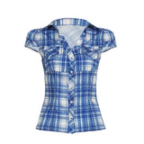 Design Style Buckle Shirt 2025 Summer Babes Ancient Early Slimming Leisure New