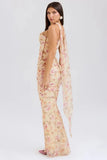 Corset Top With Long Scarves And Body-con Midi Skirt Set-Outfit