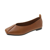 Size Single Shoes Women 2025 Summer Autumn New Casual Korean Version Of The Square Head Flat Sole Soft Bottom Shallow Mouth Comfortable Bean Shoes