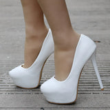 Cm White Heel Single Shoes Red Thin Heel Waterproof Table White Wedding Shoes Large High Heels Wedding