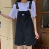 Summer Women Vintage Purple Jeans Jumpsuit Cotton Wide Legs Bib Female Overalls Woman Personality Denim Bodysuit