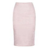 colors size S M L XL 2021 Women Winter Solid Suede Multi Package Hip Pencil Midi Skirt Autumn Winter Bodycon