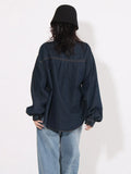 2025 New Fashion Retro Niche Design Sense Washed Waist Show Skinny Denim Coat Women's Long-Sleeved