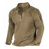 And Autumn 2025 Men's T-Shirt Outdoor Zipper Pocket Long-Sleeved