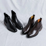 Zingj British Chelsea Men's High Help Simple Advanced Sense Casual Business Dress Pointed Leather Boots