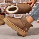 Bottom Snow Boots Women's New 2025 Heightening Thick Winter Waterproof Cotton Shoes To Keep Warm Short Cylinders With Velvet