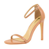Zingj Fashion Ultra High Heel Patent Leather Open Toe With Sandals Summer Sexy Nightclub Women High