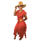 Zingj New Women's Casual And Versatile Pure Color Knitting Sleeveless Tassel