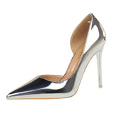 Zingj High Heels Simple Thin Heel Metal With High Heel Shallow Tip Side Hollow Out Sexy Single