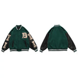 Varsity Lettering Embroidery Jacket-Outfit