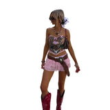 Zingj Zingj Summer New Women's Wear Fresh And Sweet Bow Leopard Grain Dew Back Slim Small Vest 211-0-Outfit