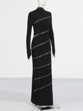 Fashion Temperament Dress Woman 2025 Spring New Sexy Style Long Sleeve Collar Design Feel Hip
