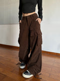 Zingj Corduroy Pants Men And Women Loose Straight Tube Ruffian Handsome Fried Street Many Pocket Design Sense Cargo Pants Spring And