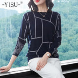Fashion Women Geometry Print Sweater Long Sleeve Jumpers Knitwear Autumn winter Pullovers high quality Knitted