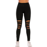 Printed Leopard Print Tight Ripped High Sports