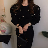 Autumn Floral Beading Corduroy Long Dress Women Lantern Sleeve O-neck Sashes Korean Fashion Ladies Pencil Dress